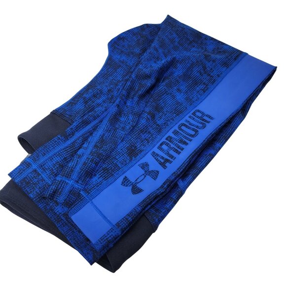 Under Armour Heat Gear Capri‎ Leggings Size Medium Blue Compression - Picture 1 of 5